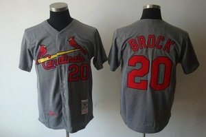 st louis cardinals 20 brock grey mitchellandness jerseys