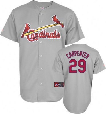 st.louis cardinals 29 carpenter grey jersey