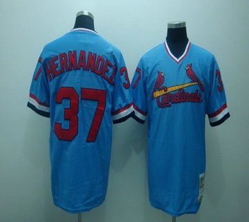 st louis cardinals 37 keith hernandez blue jerseys mitchell and ness