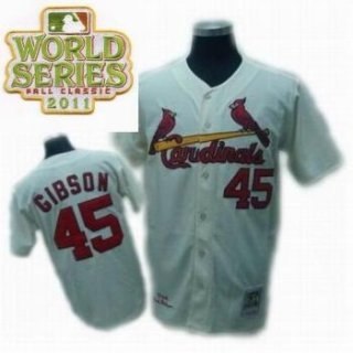 st.louis cardinals 45 bob gibson cream 2011 world