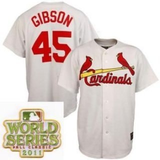 st.louis cardinals 45 bob gibson white 2011 world