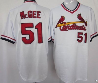 st.louis cardinals 51 willie mcgee 1982 white m&n jersey