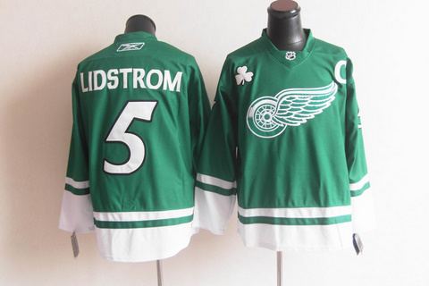 st partys day deroit red wings 5 nicklas lidstrom green jerseys