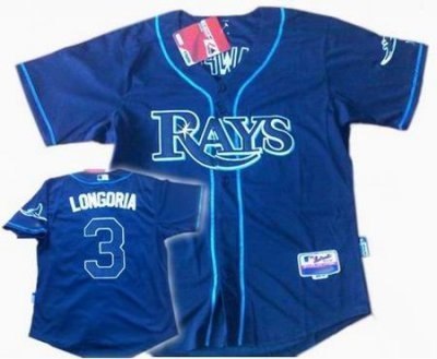 tampa bay rays #3 evan longoria dark blue