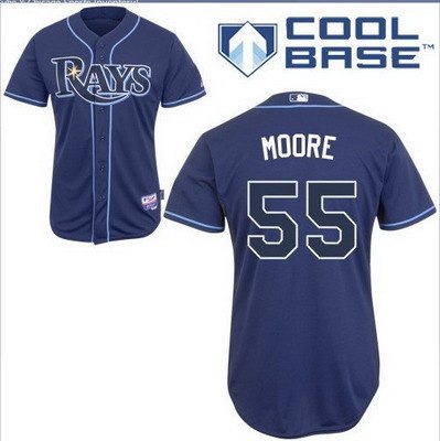 tampa bay rays 55# matt moore dk blue cool base jerseys