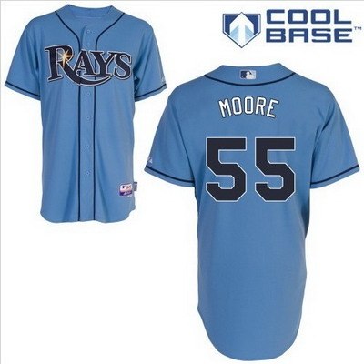 tampa bay rays 55# matt moore lt blue cool base jerseys
