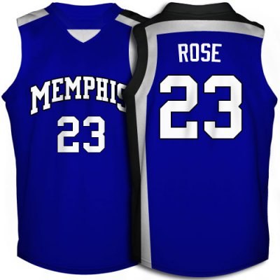 tigers #23 derrick rose blue basketball embroidered ncaa jersey tigers #23 derrick rose blue basketball embroidered ncaa jersey