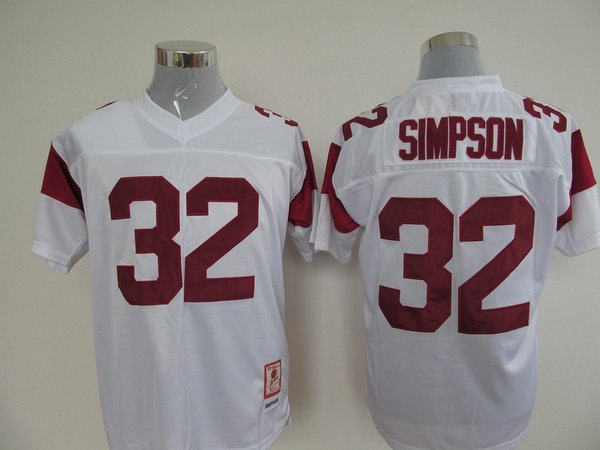 usc trojans 32 o.j. simpson white embroidered ncaa jersey usc trojans 32 o.j. simpson white embroidered ncaa jersey