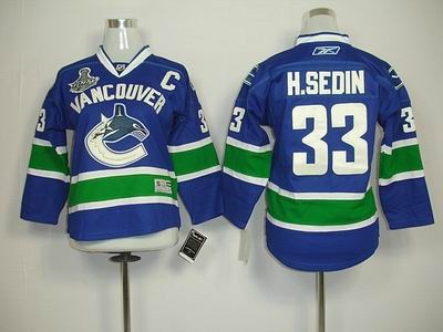 vancouver canucks 33 h.sedin blue 2011 stanley cup
