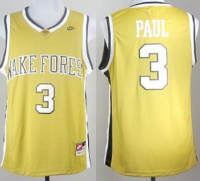 wake forest demon deacons 3# chris paul golden college basketball jersey