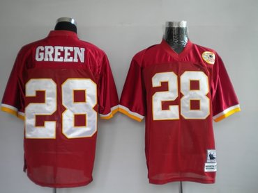 washington redskins #28 green 50th red jerseys