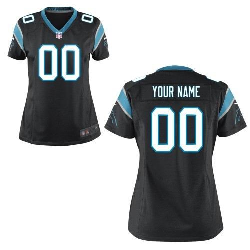 women's carolina panthers customized game team black jerseys