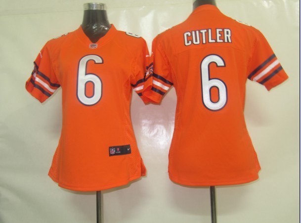 women's chicago bears 6 jay cutler game orange jerseys