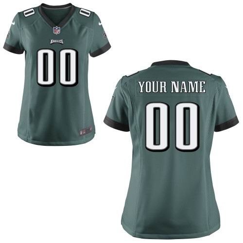 women's philadelphia eagles customized game team green jerseys