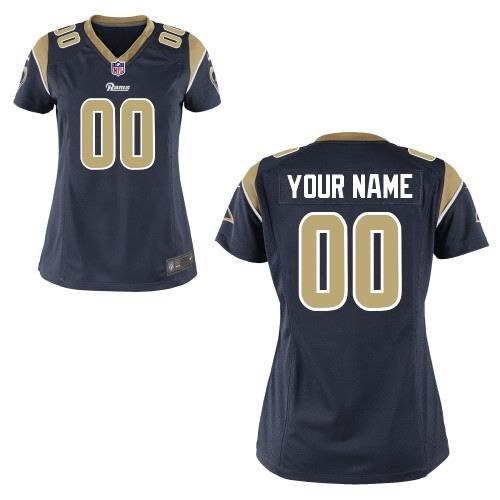 women's st. louis rams customized game team d.blue jerseys