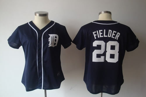 women Detroit Tigers 28 Prince Fielder Blue Jerseys women Detroit Tigers 28 Prince Fielder Blue Jerseys
