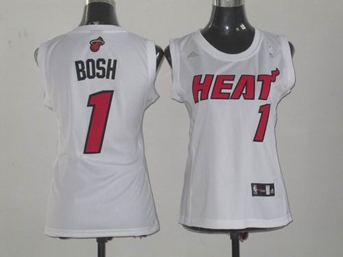 women Miami Heat 1 Chris Bosh white jerseys women Miami Heat 1 Chris Bosh white jerseys