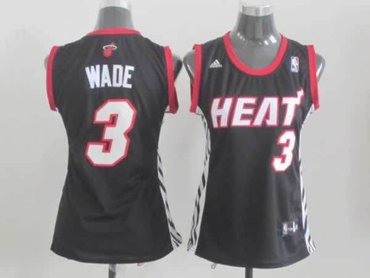 women Miami Heat 3 Dwyane Wade black jersey women Miami Heat 3 Dwyane Wade black jersey