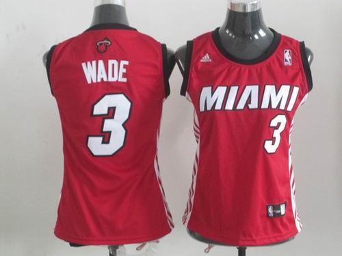 women Miami Heat 3 Dwyane Wade red jersey women Miami Heat 3 Dwyane Wade red jersey