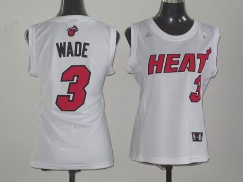 women Miami Heat 3 Dwyane Wade white jersey women Miami Heat 3 Dwyane Wade white jersey