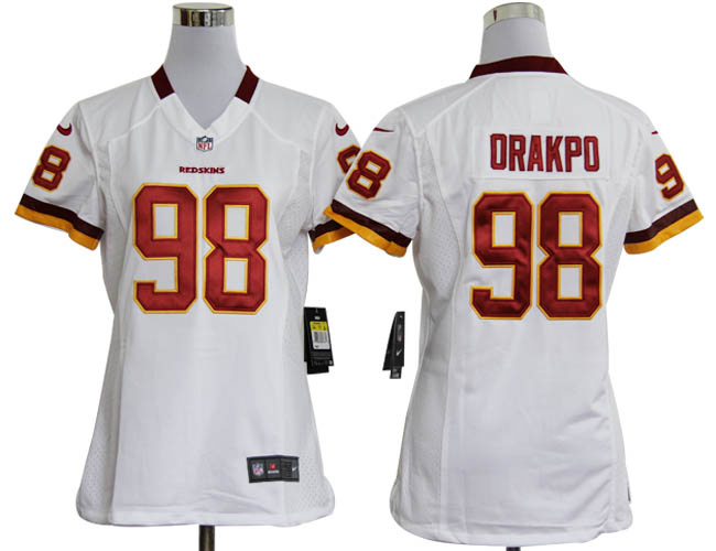 women NEW washington redskins 98 brian orakpo white jerseys