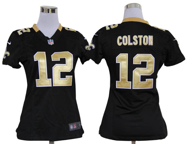 women NEW new orleans saints 12 marques colston black jerseys