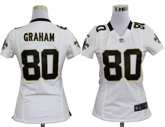 women NEW new orleans saints 80 jimmy graham white jerseys