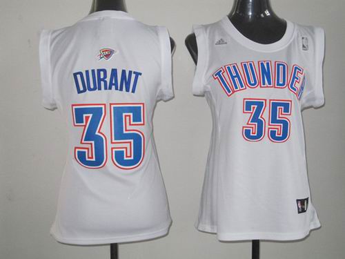 women Oklahoma City Thunder 35 Kevin Durant white jerseys