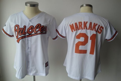 women baltimore orioles 21 markakis white jersey