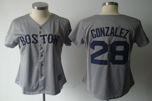 women boston red sox 28 adrian gonzalez grey jerseys
