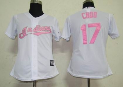 women cleveland indians 17 choo white jerseys