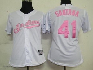 women cleveland indians 41 santana white jerseys