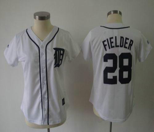 women detroit tigers 28 prince fielder white jersey