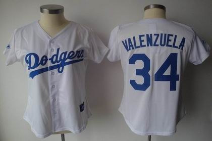 women los angeles dodgers 34 fernando valenzuela white jersey