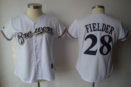 women milwaukee brewers 28 p.fielder white jersey women milwaukee brewers 28 p.fielder white jersey