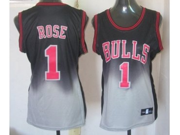 women nba chicago bulls #1 rose black-gery women nba chicago bulls #1 rose black-gery