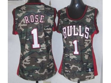 women nba chicago bulls #1 rose camo women nba chicago bulls #1 rose camo
