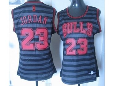women nba chicago bulls #23 jordan grey(black strip) women nba chicago bulls #23 jordan grey(black strip)
