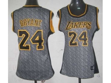 women nba los angeles lakers #24 kobe bryant grey[static fashion swingman]