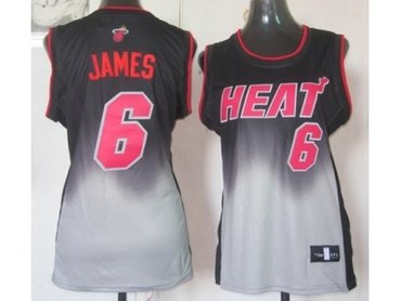 women nba miami heat #6 james black-grey women nba miami heat #6 james black-grey