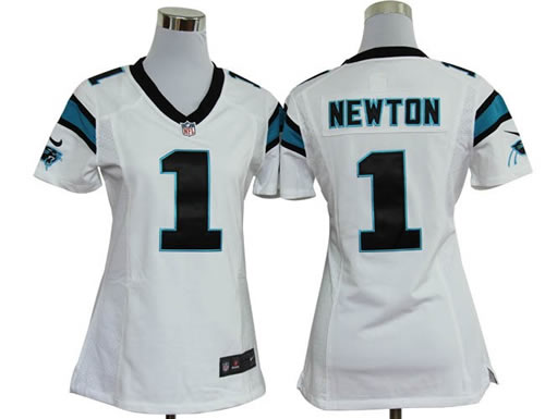 women NEW carolina panthers 1 cam newton white jerseys