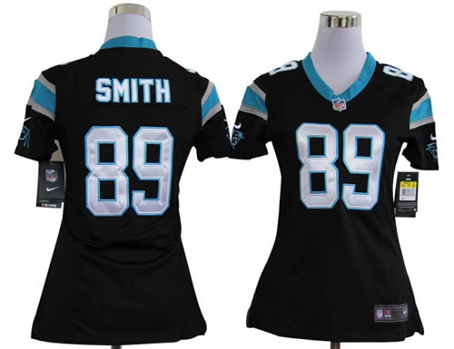 women NEW carolina panthers 89 steve smith black jerseys