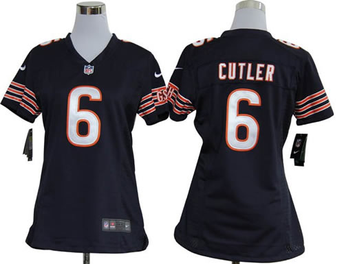 women NEW chicago bears 6 jay cutler blue jerseys