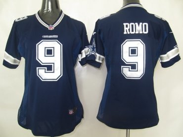 women dallas cowboys 9 romo authentic game jerseys