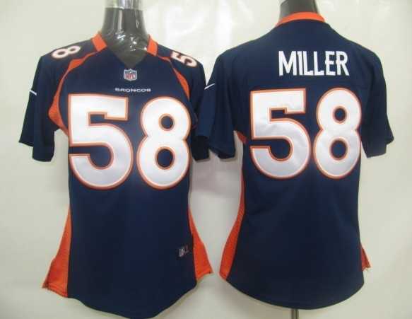 women denver broncos 58 miller blue game jerseys