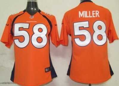 women denver broncos 58 miller orange NFL jerseys