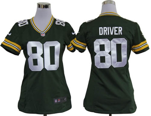 women NEW green bay packers 80 donald driver green jerseys
