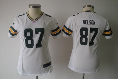 Women NEW Green Bay Packers 87 Jordy Nelson Game White Jerseys