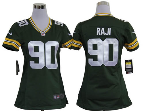 women NEW green bay packers 90 b.j. raji green jerseys