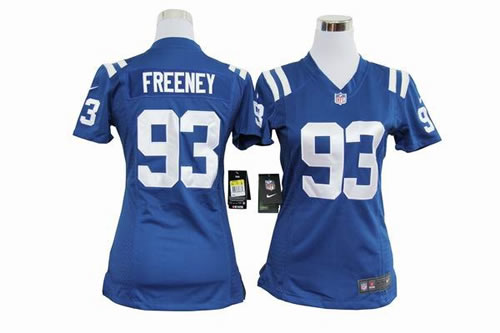 women NEW indianapolis colts 93 dwight freeney blue jerseys
